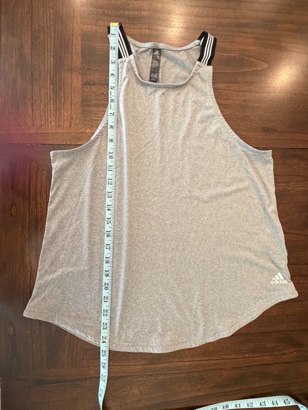 Adidas Women's Gray Athletic Tank, Black & White Straps, Size Medium - Picture 10 of 11